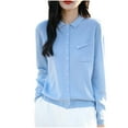thumbnail image 2 of Ounisa Women Cardigan Sweater Button Down Crew Neck Ribbed Knit Sweater with Pockets, 2 of 3