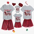 thumbnail image 1 of Pijama familiar a juego de Navidad, Dachshund a través de la nieve, conjunto de Pijamas cortos grises, 1 of 3