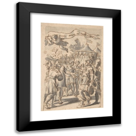 William Faithorne the Elder 14x18 Black Modern Framed Museum Art Print Titled - Design for a Book Illustration (17th Century)
