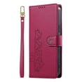 thumbnail image 2 of Wallet Leather Case For iPhone 17 6.3",with Card Holder,wristband, Shockproof Kickstand Embossed Cute Cats, Snap Phone Case,Red,For iPhone 17, 2 of 9