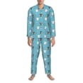 thumbnail image 3 of Naloa Cat Fish Men’s Pajamas Set - Long Sleeve Button Down Sleep Shirt and Pajama Bottoms Sleepwear Set-Large, 3 of 7