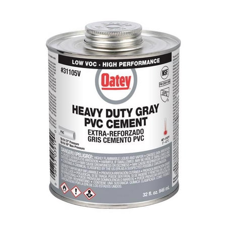 Oatey Gray Cement For PVC 32 oz