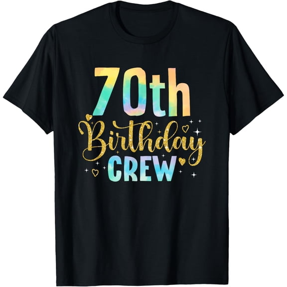 70 Years Old Birthday Party Group Family 70th Birthday Crew T-ShirtMen and women, Black T-shirt, size: Extra large