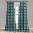 thumbnail image 4 of Ambesonne Autumn Curtains, Pattern of Neutral Leaves, Pair of 28"x63", Seafoam Dark Peach, 4 of 4