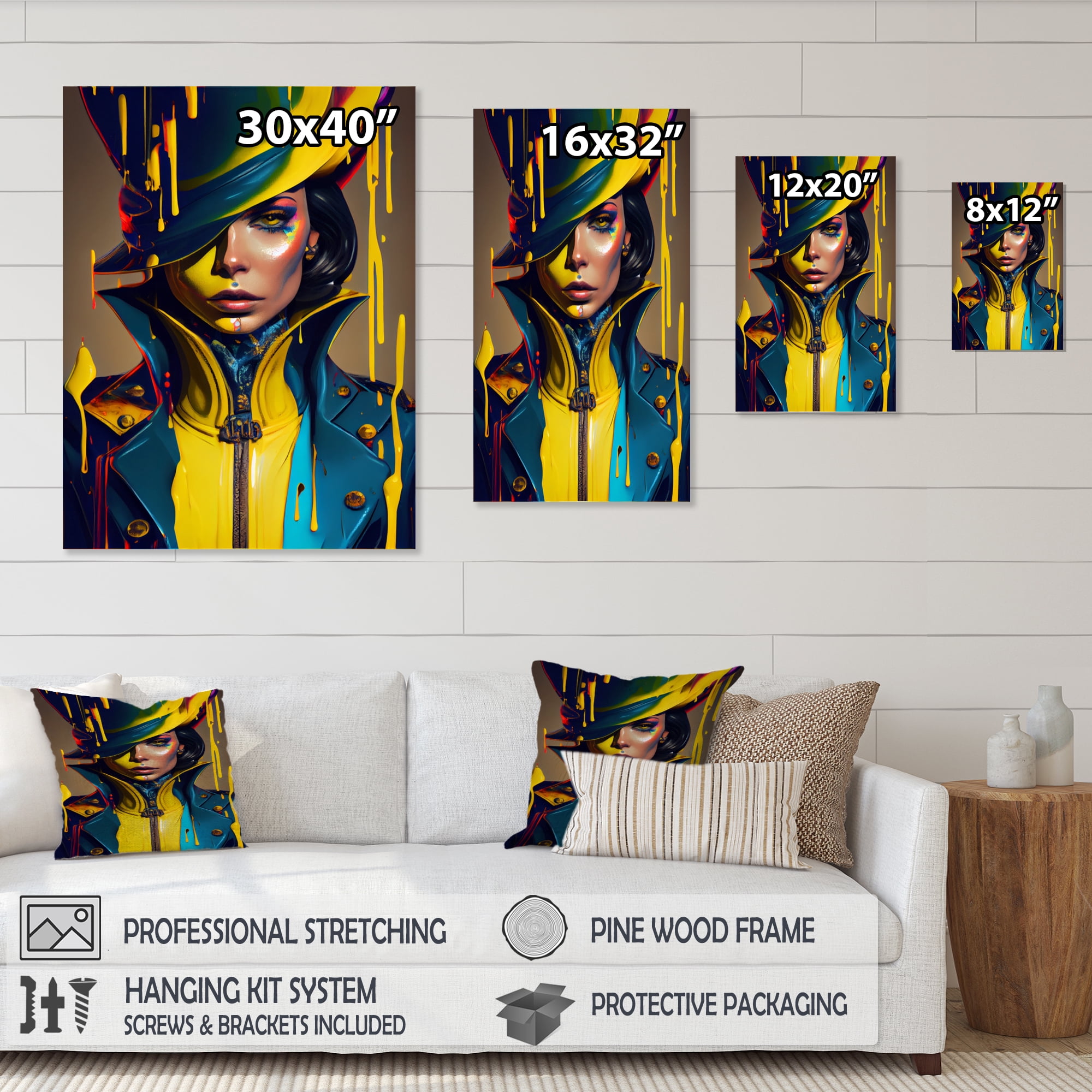 Designart Female Criminal Mastermind II Canvas Wall Art