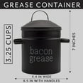 thumbnail image 6 of AuldHome Design Farmhouse Bacon Grease Container (Black), Enamelware Bacon Grease Can w/ Strainer, Vintage Style, Keto-Friendly, 6 of 10