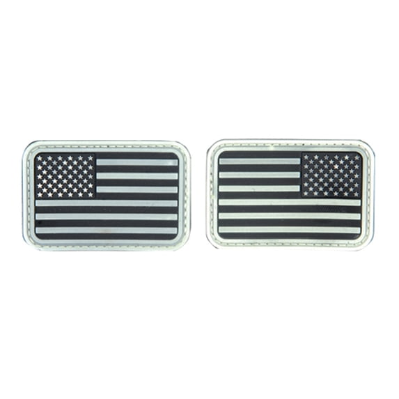 Set of 2 (Forward and Reverse) Rubber Glow in Dark USA Flag Airsoft Patches