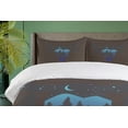 thumbnail image 4 of Ambesonne Ethnic Duvet Cover Sets, Bohemian Wild Forest Scene, 2-Queen, Umber Black and Pale Blue, 4 of 7