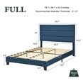 thumbnail image 4 of Amolife Full Bed Frame, Platform Bed Frame with Fabric Upholstered Headboard, Navy Blue, 4 of 8