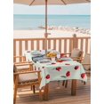 thumbnail image 2 of Outdoor Tablecloth with Umbrella Hole for Patio/Picnic/Party/Camping, Red Tulip Flowers Waterproof Table Cloth Rectangle Table Cover Washable, Spring Floral Vintage Drum Country Blue (60"x 84"), 2 of 8