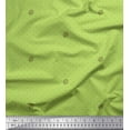 thumbnail image 1 of Soimoi Green polyester Crepe Fabric Lady Finger & Dots Print Sewing Fabric Yard 42 Inch Wide, 1 of 5
