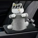 thumbnail image 3 of Bonita caja de pañuelos de peluche para coche, con correas elásticas para papelera. Gris, 3 of 8
