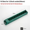 thumbnail image 1 of Lefu 1pc Socket Organizer Box 3/8 1/4 1/2inch Drive ABS Plastic Socket Clip Rail Holder Toolbox Socket Storage Socket Organizer Box, 1 of 8