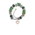 thumbnail image 2 of Rose Goldtone Crystal Open Heart Green Christmas Bead Bracelet, 2 of 4