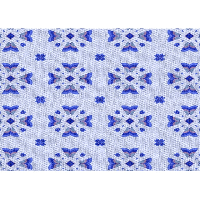 Ahgly Company Machine Washable Indoor Rectangle Transitional Heavenly Blue Area Rugs, 6' x 9'