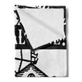 thumbnail image 2 of Ferris Wheel Soft Flannel Fleece Throw Blanket, Monochrome of Carousel and Other Ride with Carnival Time Words, Cozy Plush for Indoor and Outdoor Use, 50" x 70", Charcoal Grey White, by Ambesonne, 2 of 5