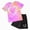 Purple, variant on NIEWTR 11-12 Years Teen Girls Summer Outfits Tie Dye Set Cap Sleeve T Shirt And Elastic Waist Shorts 2 Piece Clothing Sets Yoga Gym Outfit A40-Pink