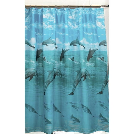 carnation home fashions dolphin ocean fabric shower curtain carnation home fashions dolphin ocean fabric shower curtain
