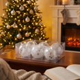 thumbnail image 6 of 2026 Christmas Home Party Decoration 6PCS Clear Christmas Ball Ornaments Shatterproof Transparent Plastic Baubles Filled With Star Confetti White Christmas Celebration Party Supplies, 6 of 7