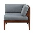 thumbnail image 3 of Linon Morningside Outdoor Acacia Wood Corner Chair with Gray Cushions in Walnut, 3 of 10