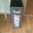 thumbnail image 3 of Laundry Collapsible Rolling Basket Oxford Waterproof Wheels Dirty Clothes Bag Rectangular Foldable Bin, 3 of 9