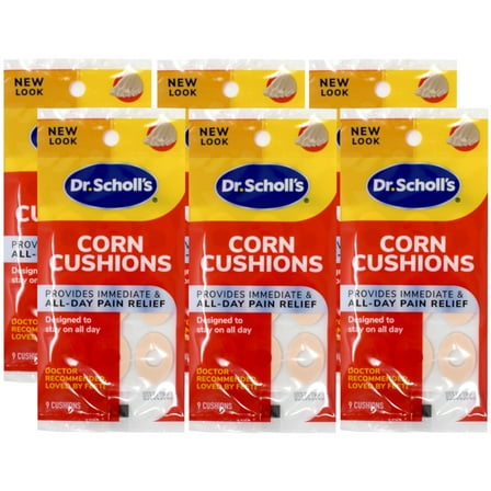 Dr. Scholl's Corn Cushions Provides Immediate & All-Day Pain Relief, Designed to Stay on All Day, 9 Count - 6 Pack (Pack of 6)