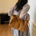 thumbnail image 6 of Suede Shoulder Bag Vintage Drawstring Medium Handbag Slouchy Purse, 6 of 7