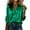 Green #025, variant on Satin Blouses for Women Dressy Casual Button Down 3/4 Sleeve Shirts Business Work Tunic Tops Lapel Collared Office Shirt Pink S