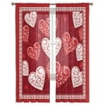 thumbnail image 2 of Sheer Curtains 63 Inches Long, Red Love Heart Romantic Light Filtering Window Curtains for Living Room/Bedroom, Valentines Rod Pocket Voile Sheer Curtain Drapes, 52"W x 63"L, 2 Panels, 2 of 9