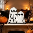 thumbnail image 7 of PoyoKee Ghost Reading Halloween Decorations, Ghost Reading Book Shelf Decor Spooky & Cute Stuff, Wooden Halloween Decor for Indoor Bedroom Fireplace, 7 of 7
