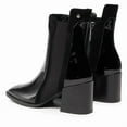 thumbnail image 4 of FSJ Women Square Toe Side Zipper Booties Mid Block Chunky Heel Ankle Boots Comfortable Work Daily Walking Shoes Size 6.5 Black, 4 of 5