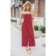 thumbnail image 2 of Combinaison-casual Épaule Sans Manches Bouton Ceinture Jambe Large Combinaisons Rompers Été, 2 of 6