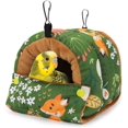 thumbnail image 1 of Casa de nido de pájaro, cabaña cálida de invierno para acurrucarse, cama de pájaro, hamaca colgante para loros, periquitos, periquitos, caique, cacatúas de Senegal, conures (pequeño, verde), 1 of 5