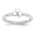 thumbnail image 2 of Diamond Sterling Silver Rhodium Clover Ring, 2 of 7