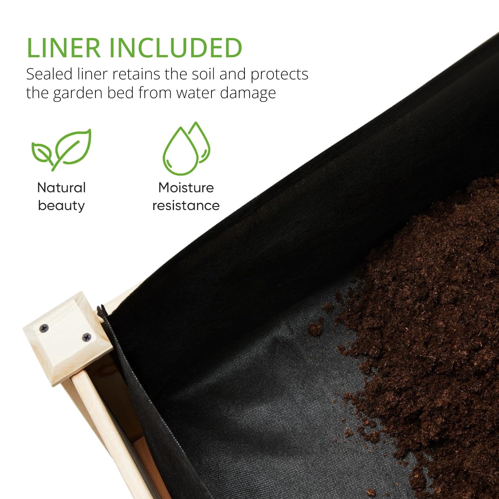 Blorly Wooden Raised Beds for Garden, Elevated Planter Box for Vegetable/Flower/Herb, Raised Growing Bed with Drainage Holes for Patio, Backyard, Garden, Natural Wood, 48"x24"