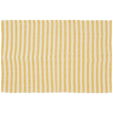 Home Décor Collection 24" x 36" Yellow Stripe Outdoor Layering Rug