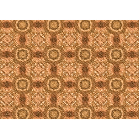 Ahgly Company Indoor Rectangle Patterned Carrot Orange Area Rugs, 8' x 10'