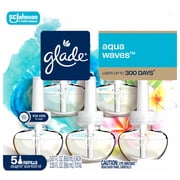 Glade PlugIns Scented Oil 5 Refills, Air Freshener, Aqua Waves, Essential Oil Infused Wall Plug In, 3.35 FL oz, 5 Refills