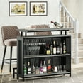 thumbnail image 2 of Tribesigns Home Bar Unit, 3 Tier Liquor Bar Table Wine Bar Cabinet Mini Bar for Home Kitchen Pub, Gray, 2 of 6