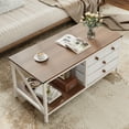 thumbnail image 6 of Pellebant Coffee Table for Living Room Center Table with 4 Storage Drawers,White, 6 of 8