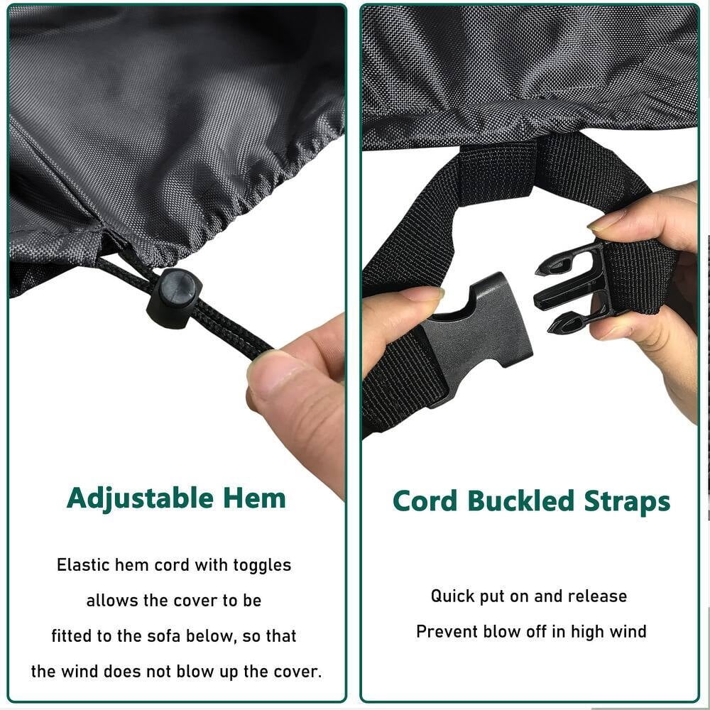 STARTWO Patio Furniture Covers 4 Piece, Waterproof Patio Furniture Cover Thickened 420D Heavy Duty Outdoor Set Cover -Black