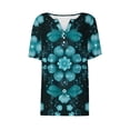 thumbnail image 5 of ATENAR Shirts for Women Short Sleeve Casual Womens Shirts V Neck Tee Green XL, 5 of 5