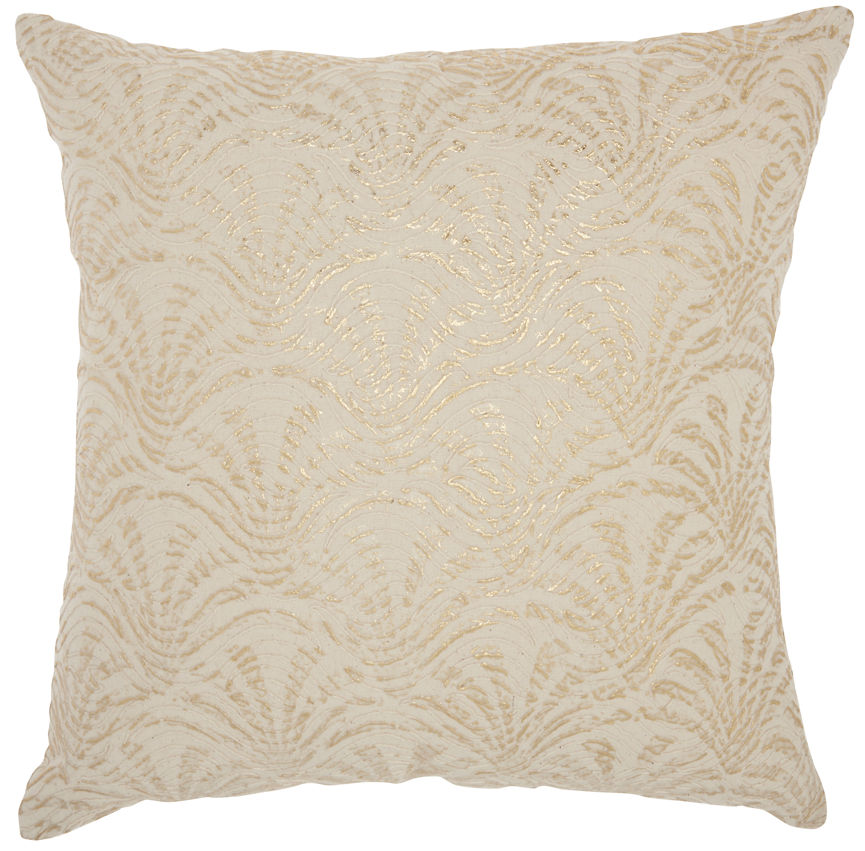 Nourison Life Styles Ivory Gold Decorative Throw Pillow , 18"X18