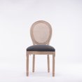 thumbnail image 5 of Dining Chairs Dining Chairs Set of 2 French Country,Rattan Upholstered Vintage Farmhouse Fabric Chair with Round Backrest and Solid Wood Legs,Mid Century Antique Chair for Living Room,Kitchen,Restaur, 5 of 14