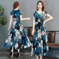 thumbnail image 4 of Female Summer Waisted Floral Pattern Short-sleeve Printing Dress, 4 of 5