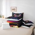 thumbnail image 6 of Homewish Colorful Butterfly 7-Piece Twin Bedding Sets,Multicolor Geometric Striped Bedding Comforter Set,Rainbo Polka Dots Sheet Sets For Girls,Microfiber Bedroom Decor, 6 of 8