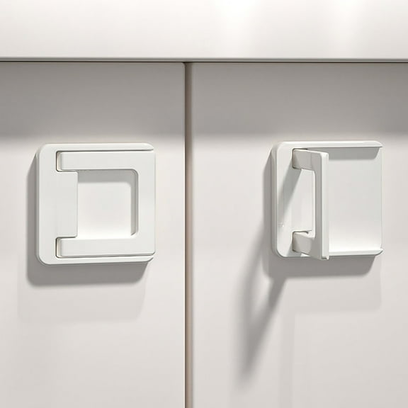 Soimiss 3Pcs Sliding Door Lock White ABS Material Self Adhesive Home Security Lock