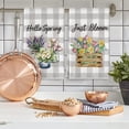 thumbnail image 5 of Hello Spring Kitchen Towels Spring Floral Blossoms Dish Towel 18 x 26 Inch Gray White Buffalo Plaids Flower Hand Drying Tea Towel for Cooking Baking Cleaning Wipes, Set of 2, 5 of 6