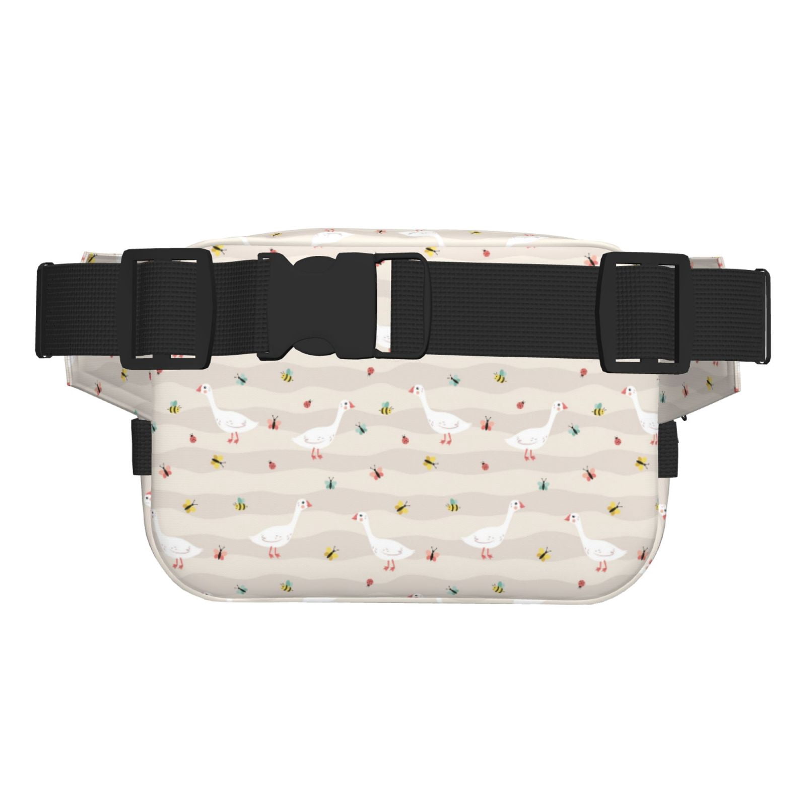 Picia Funny Goose1 Print Square Double-Layer Waist Bag Mini Adjustable Waist Belt Bag Exercise Running Travel Hiking