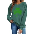 thumbnail image 5 of St. Patrick's Day Sweatshirt for Women Lucky Shamrock Long Sleeve Shirt Ireland Clover Print Pullover Tops 2026 Spring Fall Outfits, 5 of 6
